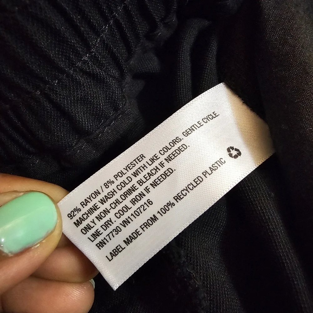 A New Day Black High Rise Relaxed Chambray Neutral Casual Pants Size 16